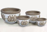 porta vasi in ceramica, set di 4 porta vasi, cache pot